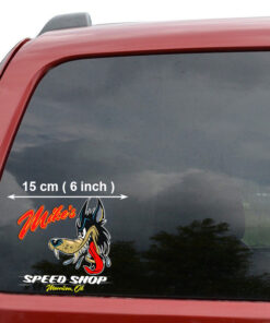 2 Pcs Personalized Hot Rod Garage Speed Shop Kustom Kultrure Old School Vinyl Stickers 09547