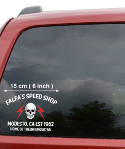 2 Pcs Personalized Hot Rod Garage Speed Shop Kustom Kultrure Old School Vinyl Stickers 09560