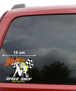 2 Pcs Personalized Hot Rod Garage Speed Shop Kustom Kultrure Old School Vinyl Stickers 09619