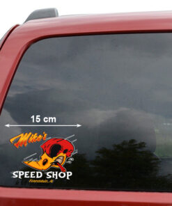 2 Pcs Personalized Hot Rod Garage Speed Shop Kustom Kultrure Old School Vinyl Stickers 09635