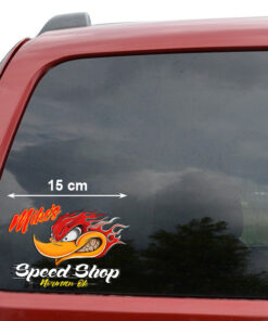 2 Pcs Personalized Hot Rod Garage Speed Shop Kustom Kultrure Old School Vinyl Stickers 09636