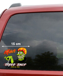 2 Pcs Personalized Hot Rod Garage Speed Shop Kustom Kultrure Old School Vinyl Stickers 09640
