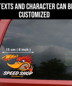 2 Pcs Personalized Hot Rod Garage Speed Shop Kustom Kultrure Old School Vinyl Stickers 09650