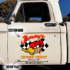 2 Pcs Personalized Hot Rod Garage Speed Shop Kustom Kultrure Old School Vinyl Stickers 09656