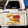 2 Pcs Personalized Hot Rod Garage Speed Shop Kustom Kultrure Old School Vinyl Stickers 09657