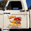 2 Pcs Personalized Hot Rod Garage Speed Shop Kustom Kultrure Old School Vinyl Stickers 09658