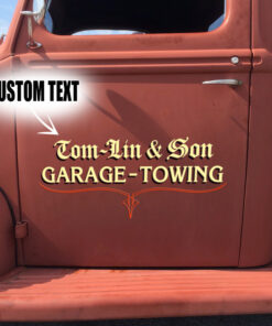 2 Pcs Personalized Hot Rod Garage Speed Shop Pinstriping Set 02 Vinyl Stickers 09721