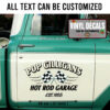 2 Pcs Personalized Hot Rod Garage Speed Shop Racing Vinyl Sticker 10013