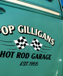 2 Pcs Personalized Hot Rod Garage Speed Shop Racing Vinyl Sticker 10013