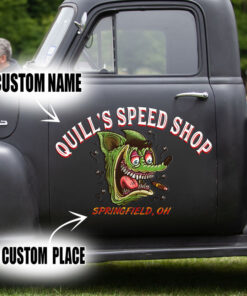 2 Pcs Personalized Hot Rod Garage Speed Shop Rat Rod Set 02 Vinyl Stickers 09714