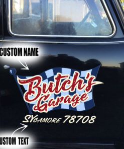 2 Pcs Personalized Hot Rod Garage Speed Shop Rat Rod Set 02 Vinyl Stickers 09718