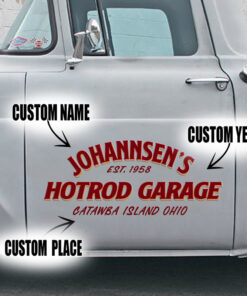 2 Pcs Personalized Hot Rod Garage Speed Shop Rat Rod Set 02 Vinyl Stickers 09722