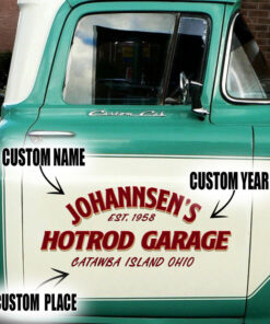 2 Pcs Personalized Hot Rod Garage Speed Shop Rat Rod Set 02 Vinyl Stickers 09722
