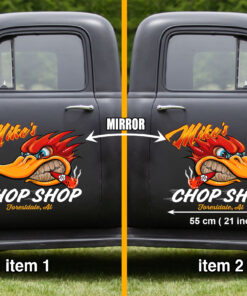 2 Pcs Personalized Hot Rod Garage Speed Shop Vinyl Stickers 09591