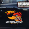 2 Pcs Personalized Hot Rod Garage Speed Shop Vinyl Stickers 09592