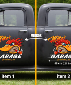2 Pcs Personalized Hot Rod Garage Speed Shop Vinyl Stickers 09595