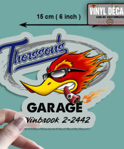 2 Pcs Personalized Hot Rod Garage Vintage Garage Vinyl Sticker 09974