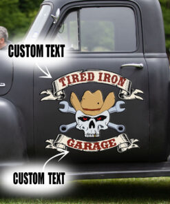 2 Pcs Personalized Hot Rod Garage We Keep The Old Stuff Rolling Vintage Pinstripe Set 02 Vinyl Stickers 09738