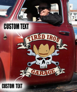 2 Pcs Personalized Hot Rod Garage We Keep The Old Stuff Rolling Vintage Pinstripe Set 02 Vinyl Stickers 09738