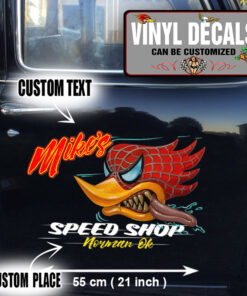 2 Pcs Personalized Hot Rod Garage Funny Door Art Car Paint Vinyl Sticker 10023