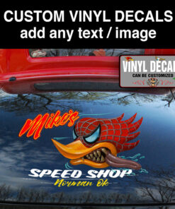 2 Pcs Personalized Hot Rod Garage Funny Door Art Car Paint Vinyl Sticker 10023