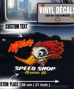 2 Pcs Personalized Hot Rod Garage Funny Door Art Car Paint Vinyl Sticker 10024