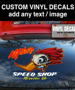 2 Pcs Personalized Hot Rod Garage Funny Door Art Car Paint Vinyl Sticker 10024