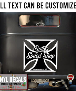 2 Pcs Personalized Iron Cross Vinyl Sticker 10273