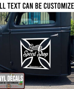 2 Pcs Personalized Iron Cross Vinyl Sticker 10273