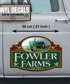 2 Pcs Personalized John Deere Farm Ranch Truck Truck Lettering Vinyl Sticker 10069