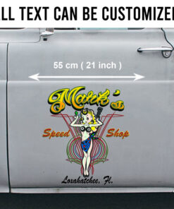 2 Pcs Personalized Lady Luck Hot Rod Garage Vintage Garage Set 02 Vinyl Stickers 09813