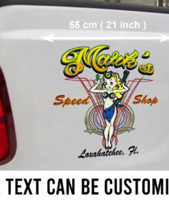 2 Pcs Personalized Lady Luck Hot Rod Garage Vintage Garage Set 02 Vinyl Stickers 09813