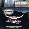 2 Pcs Personalized Longhorn Ranch Pinstriping Farm Truck Hot Rod Vinyl Sticker 10085