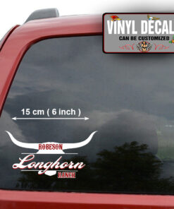2 Pcs Personalized Longhorn Ranch Pinstriping Farm Truck Hot Rod Vinyl Sticker 10085