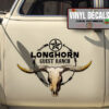 2 Pcs Personalized Longhorn Ranch Pinstriping Farm Truck Hot Rod Vinyl Sticker 10086
