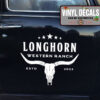 2 Pcs Personalized Longhorn Ranch Pinstriping Farm Truck Hot Rod Vinyl Sticker 10087