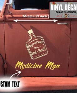 2 Pcs Personalized Medicine Man Hot Rod Garage Vinyl Sticker 10045
