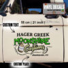 2 Pcs Personalized Moonshine Custom Hot Rod Garage Pinstripe Lettering Vinyl Sticker 09959