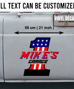 2 Pcs Personalized Motorcycle Garage Hot Rod Vinyl Sticker 10226