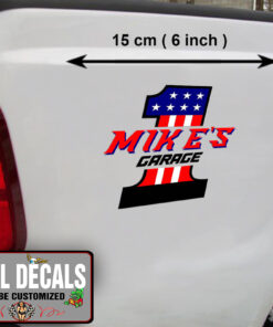 2 Pcs Personalized Motorcycle Garage Hot Rod Vinyl Sticker 10226