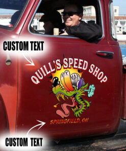 2 Pcs Personalized Old Chool Garage Hot Rod Garage Weirdo Kustom Kulture Set 02 Vinyl Stickers 09783