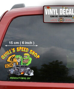 2 Pcs Personalized Old School Hot Rod Garage Lowbrow Art Vintage Garage Vinyl Sticker 09892