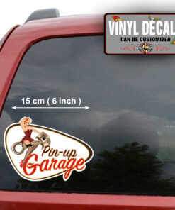 2 Pcs Personalized Pin-Up Garage Hot Rod Garage Vintage Door Lettering Vinyl Sticker 10073