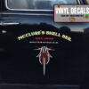 2 Pcs Personalized Pinstripe Hot Rod Garage Lettering Speed Shop Set 02 Vinyl Stickers 09862