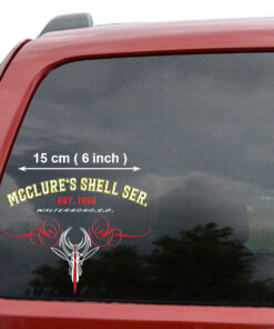 2 Pcs Personalized Pinstripe Hot Rod Garage Lettering Speed Shop Set 02 Vinyl Stickers 09864