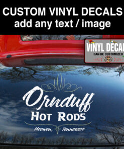 2 Pcs Personalized Pinstriping Garage Hot Rod Kustom Kulture Vinyl Sticker 09975