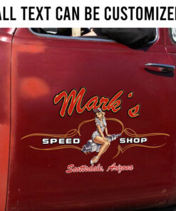 2 Pcs Personalized Pinup Candle Spark Plugs Hot Rod Garage Set 02 Vinyl Stickers 09790