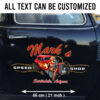 2 Pcs Personalized Pinup Girl Spark Plug Hot Rod Garage Pinstriping Set 02 Vinyl Stickers 09872