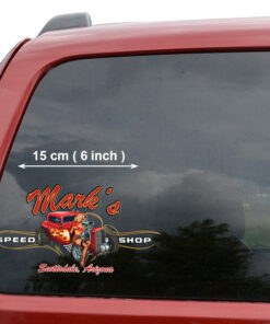 2 Pcs Personalized Pinup Girl Spark Plug Hot Rod Garage Pinstriping Set 02 Vinyl Stickers 09872