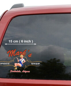2 Pcs Personalized Pinup Girl Spark Plug Hot Rod Garage Pinstriping Set 02 Vinyl Stickers 09873
